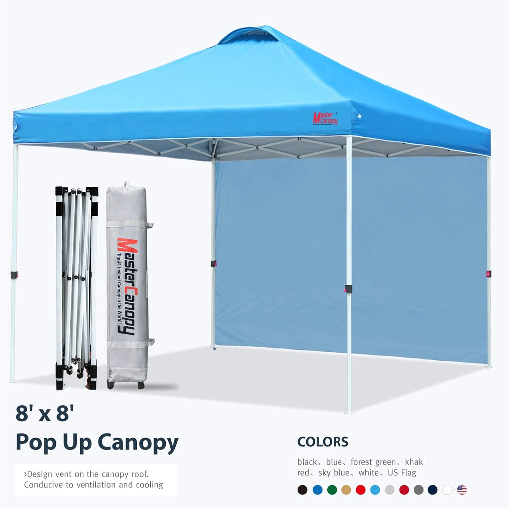 10'x10' Black Pop Up Canopy Tent with 1 Sidewall N831536