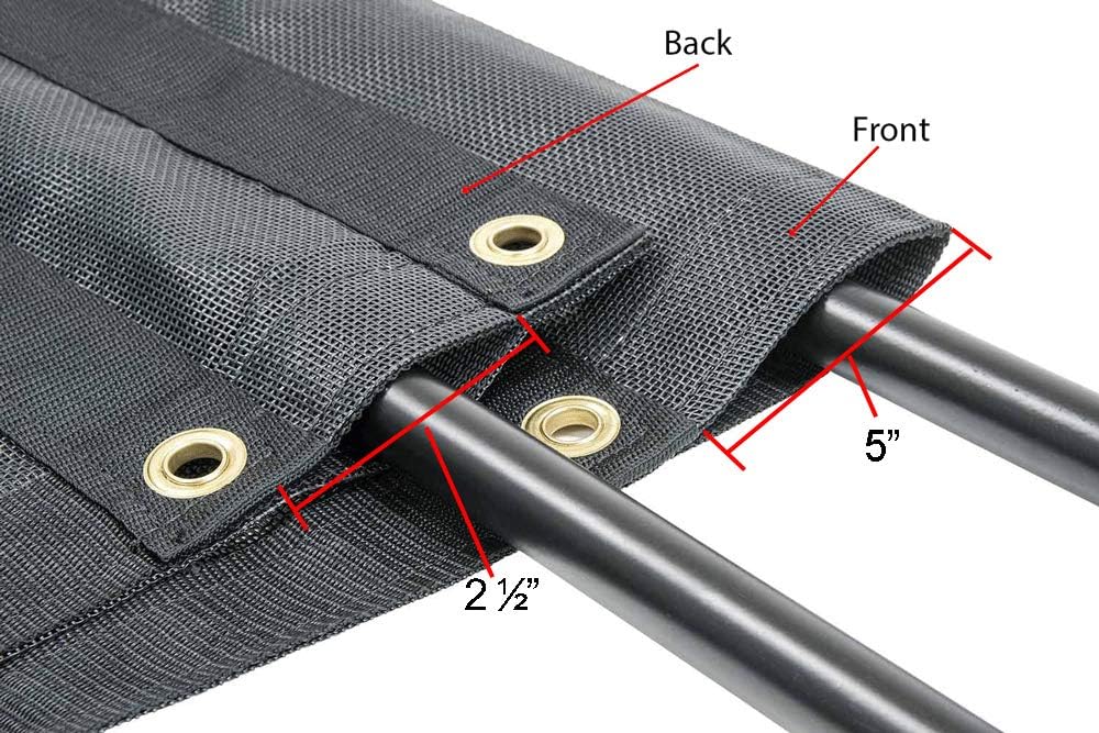 7' x 20' Vinyl Coated Mesh Tarps Cover with Double Pocket B72476