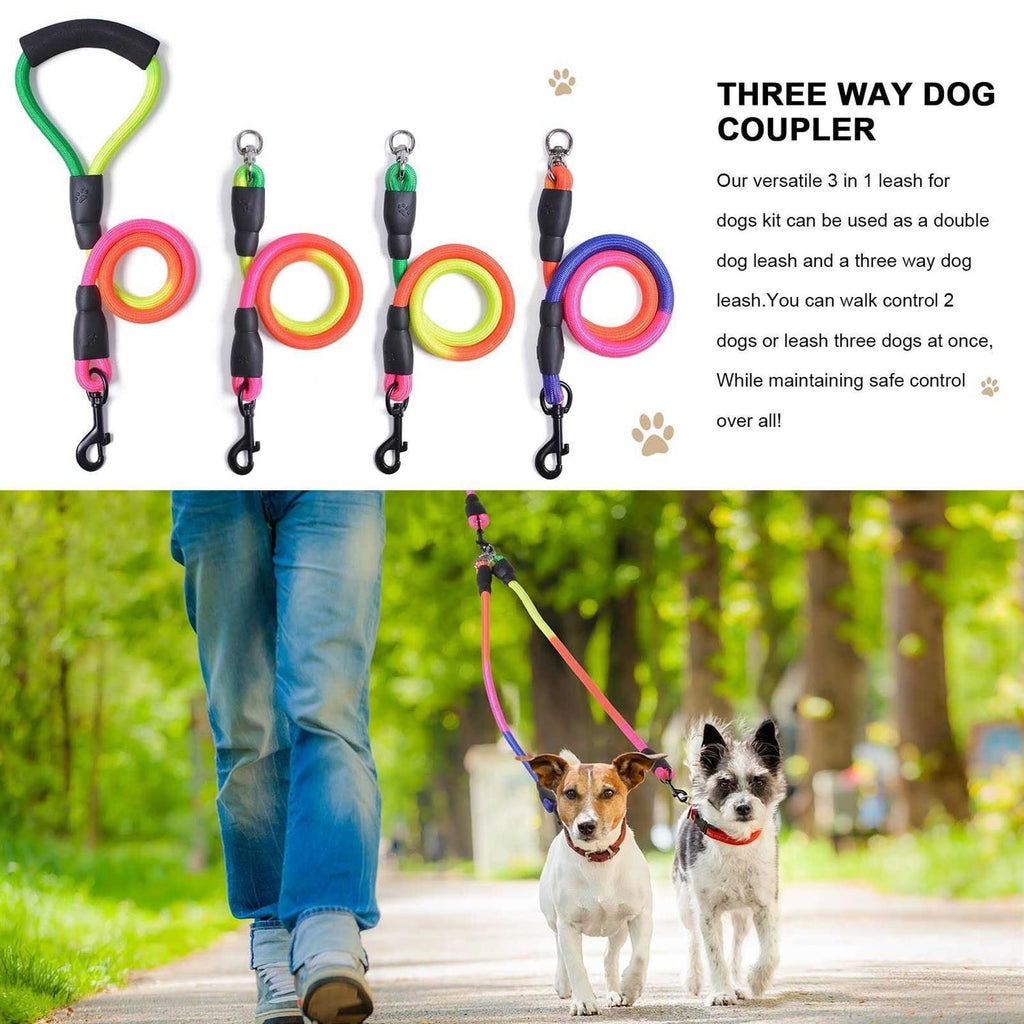 3 Way 75 Inch Detachable Dog Leash with Soft Padded Handle Q341