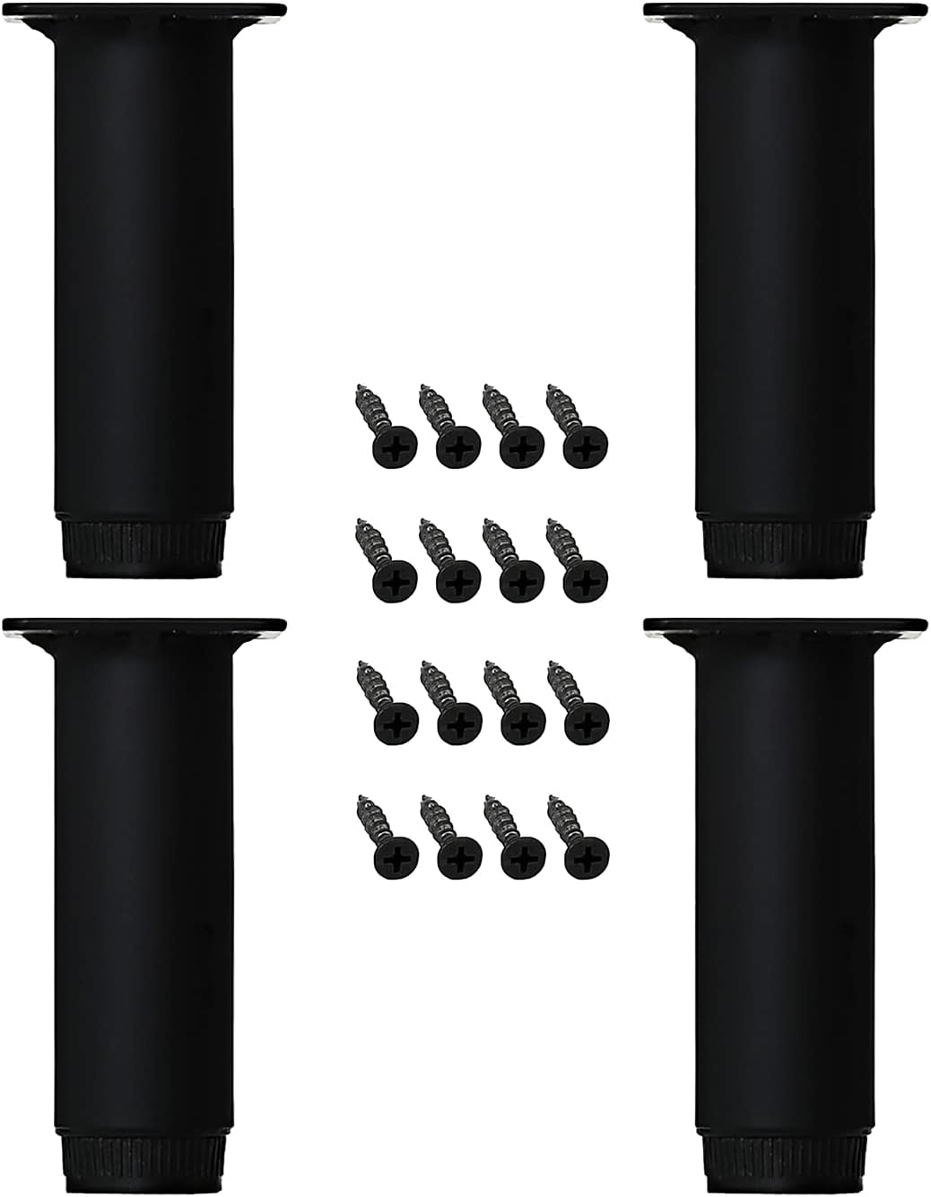 28 Inch Adjustable Metal Furniture Legs 2PCS Black A166
