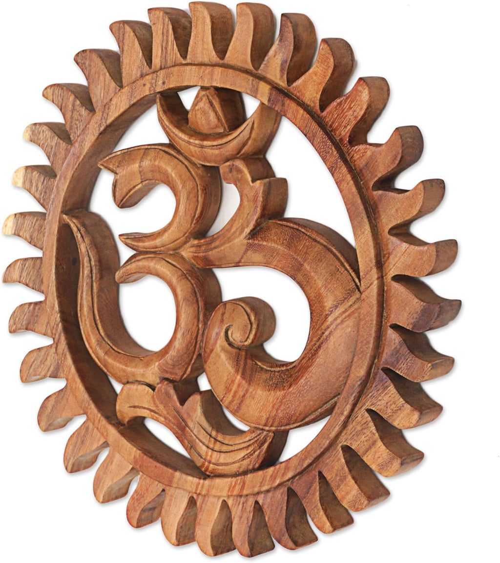 Brown Hand Crafted Suar Wood Relief Panel D60319