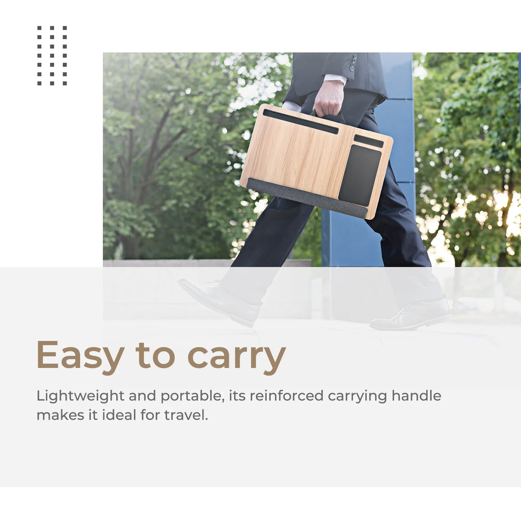 Lap Desk with Wrist Rest, Mouse Pad and Phone Holder, 21.7" x 14.6", Fits Up to 15.6" Laptop, Portable A21591