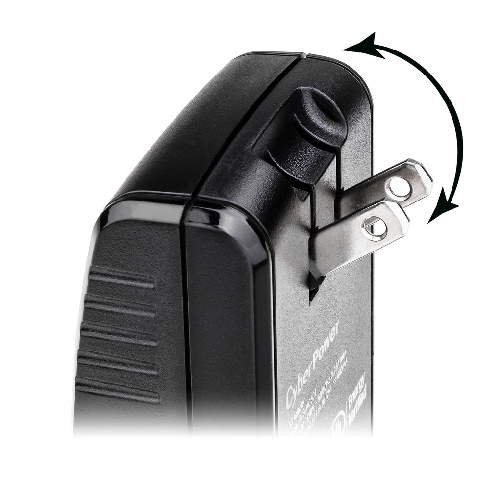 Universal Power Adapter 3 -12 Volt / 1300mA with Folding AC Plug and 2.1 Amp USB Charge Port D73794