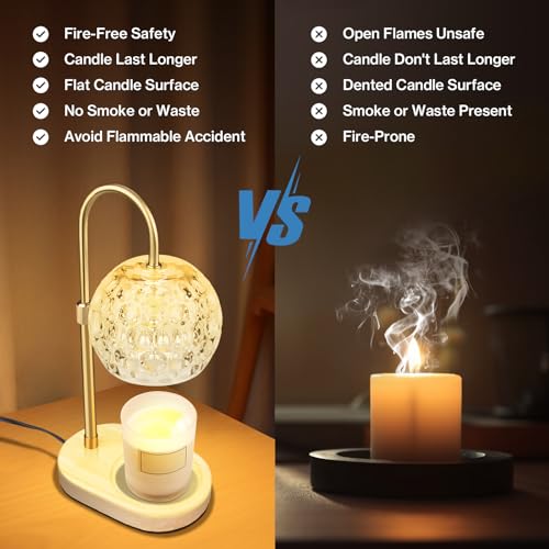 Adjustable Height Dimmable Candle Warmer Lamp with 2 Bulbs Timer P709