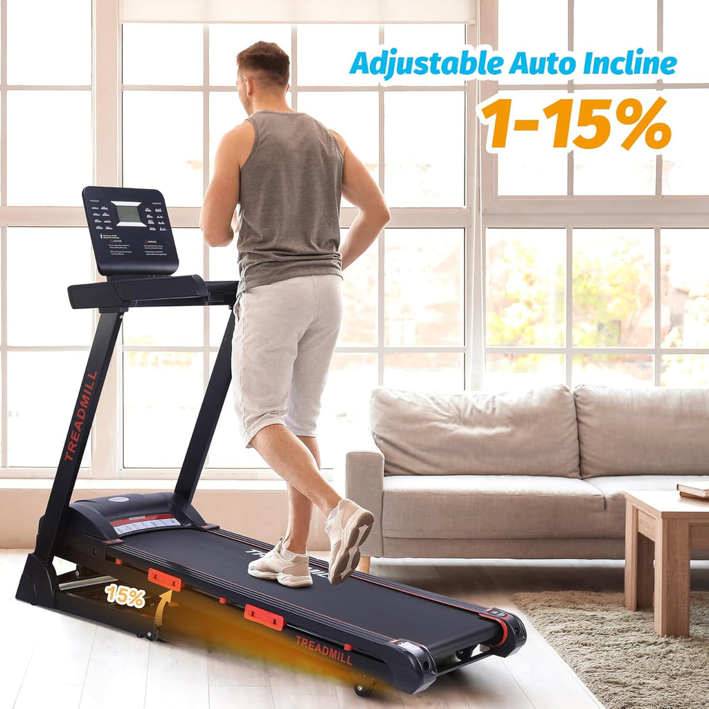 3.5 HP Quiet Brushless Folding Treadmill with 48x18in Running Area K645590