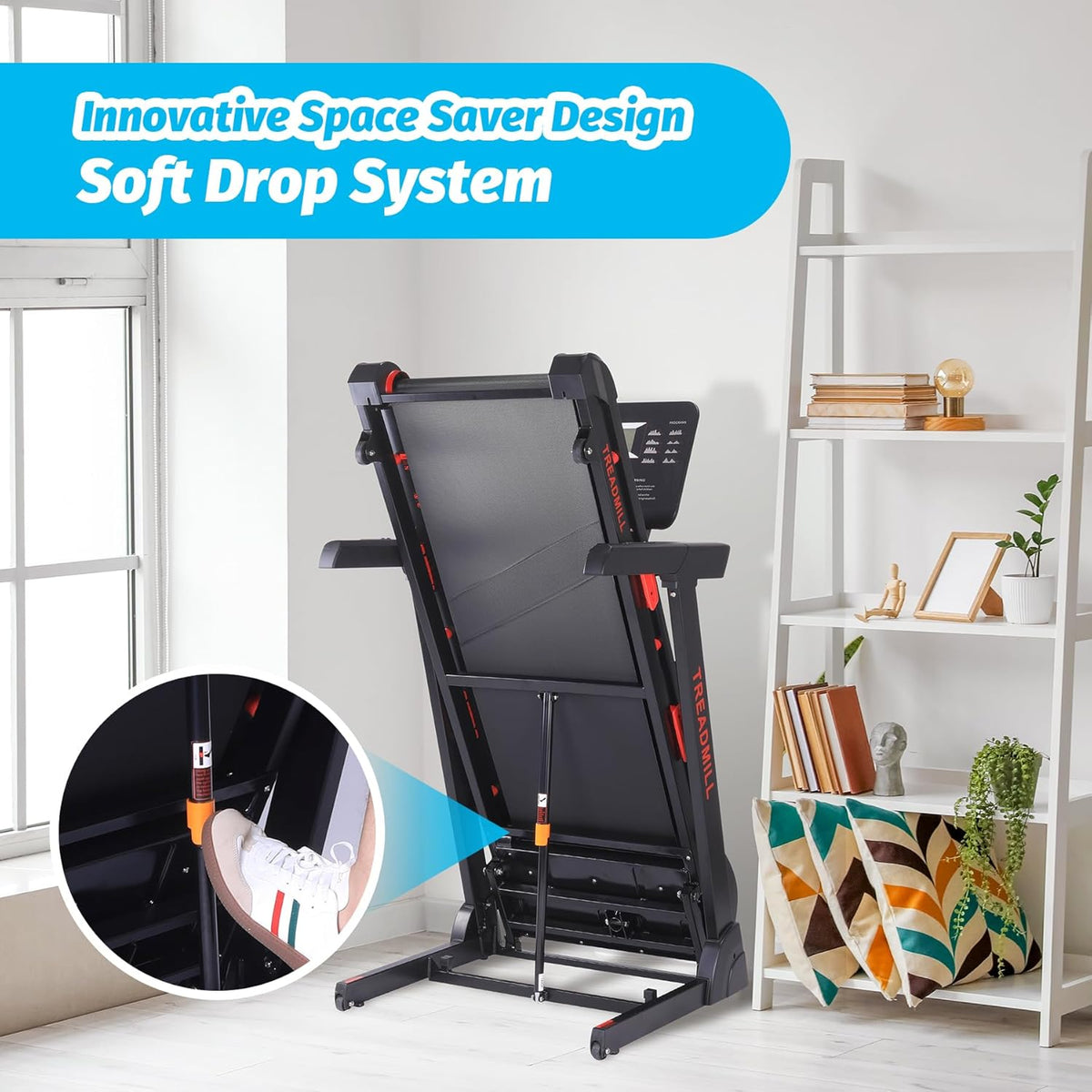 3.5 HP Quiet Brushless Folding Treadmill with 48x18in Running Area K645590