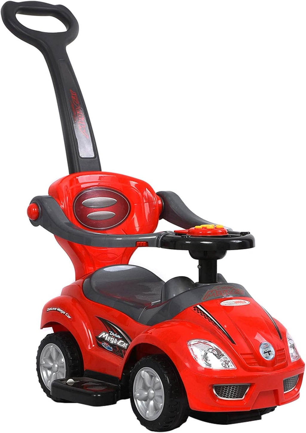 3 in 1 Ride on Toys Pushing Car with Guardrail Red H3126