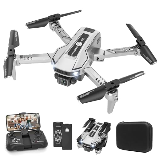 Black Mini Drone with Camera, Remote Control Quadcopter with 1080P HD Live Video Camera, 2 Batteries G65284