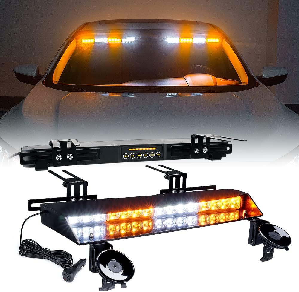 LED Strobe Light Bar Windshield White Red B4245