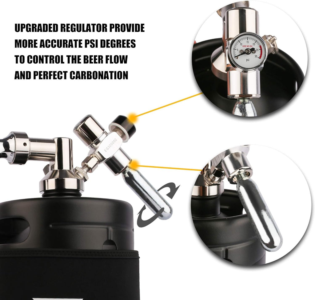 64oz Stainless Steel Pressurized Mini Keg with Cooler Jacket S918052
