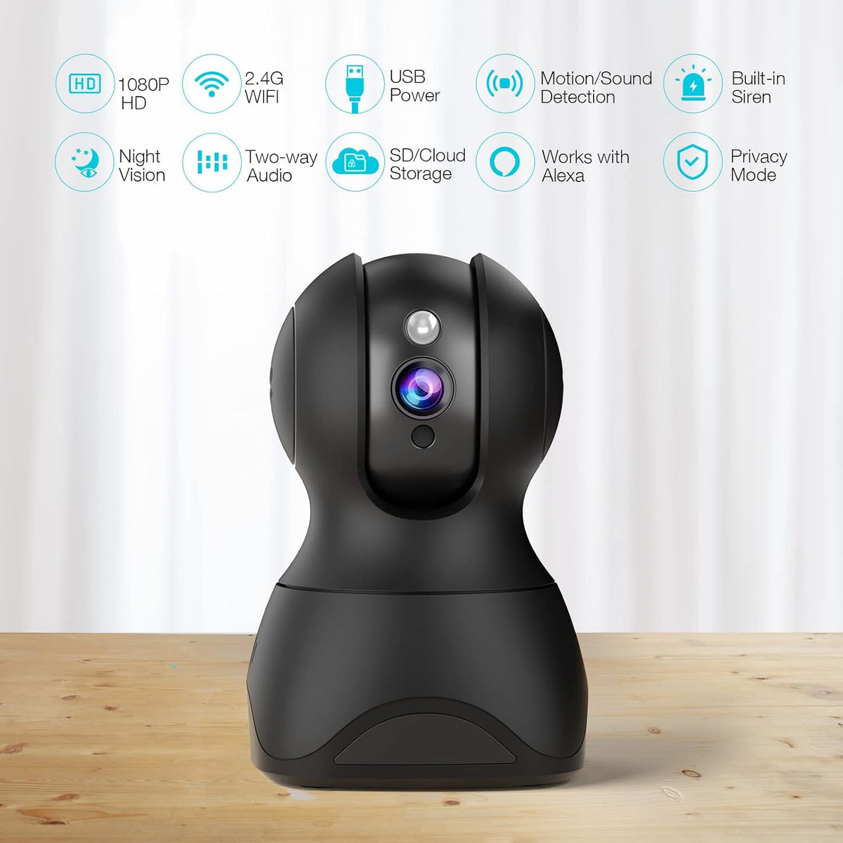 1080P WiFi Pet Camera with 2-Way Talk and Night Vision V574