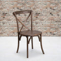 Stackable Early American Wood Cross Back Chair V56150