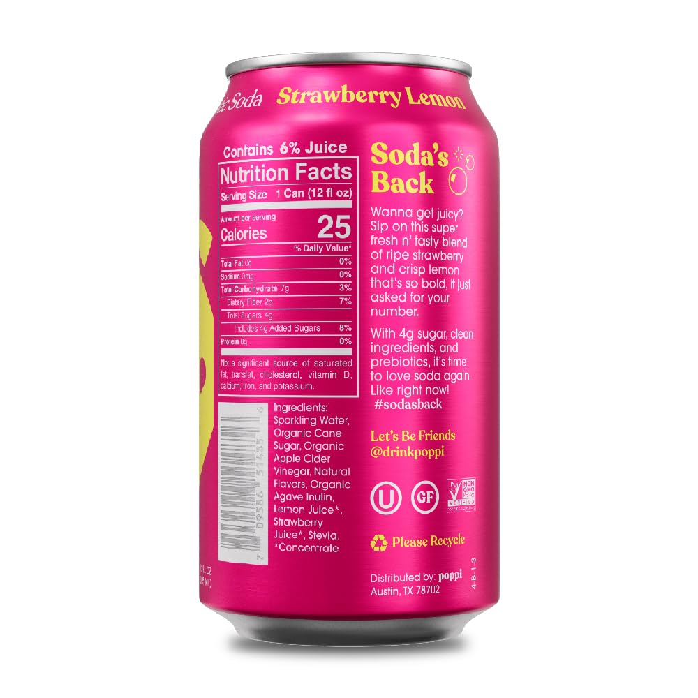 72-Pack Sparkling Prebiotic Soda, 12oz Y98016