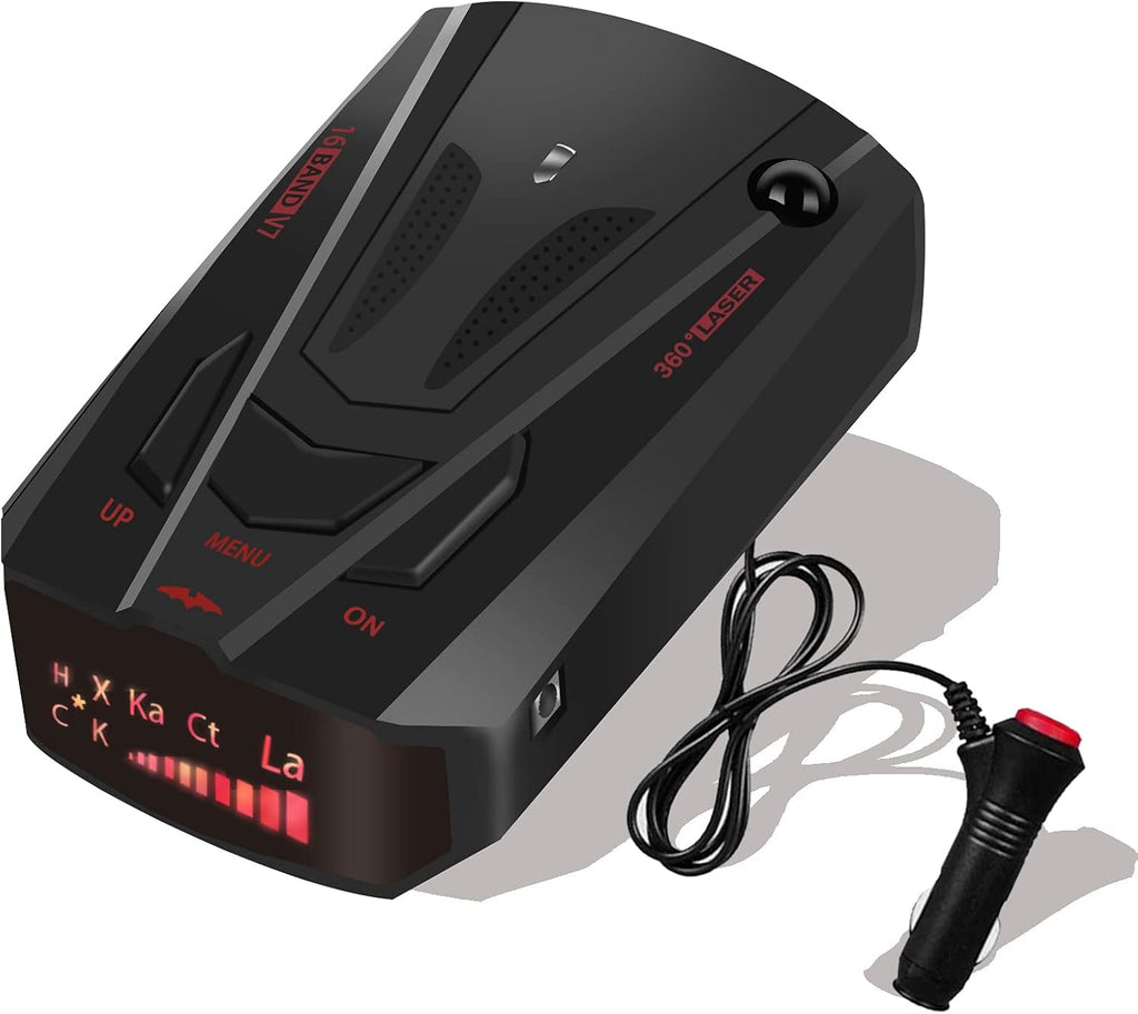 Black Radar Detector with Voice Prompt and LED Display S497013