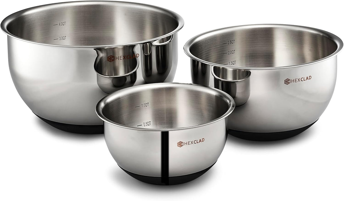 3-Piece Stainless Steel Mixing Bowl Set with Lids S840494