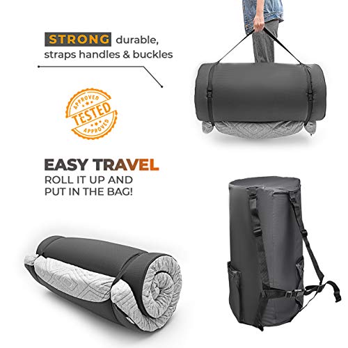 3" Cooling Gel Infused Memory Foam Travel Mattress with Carry Bag C8522