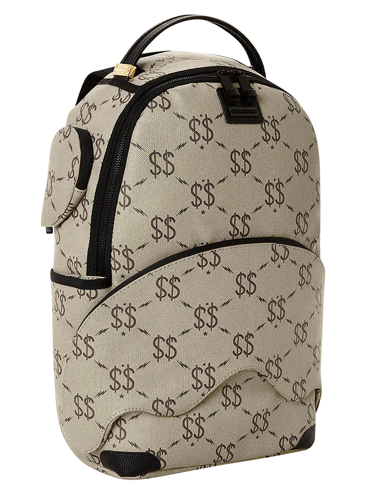 Beige Black Backpack Q6715