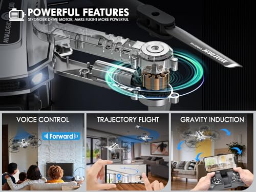 Black Mini Drone with Camera, Remote Control Quadcopter with 1080P HD Live Video Camera, 2 Batteries G65284
