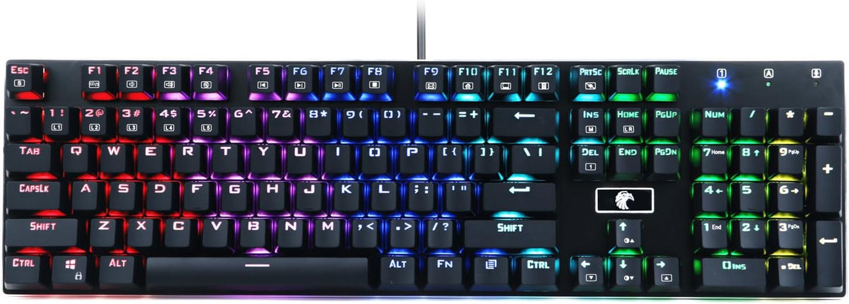 Retro Mechanical Gaming Keyboard, RGB Backlit, Blue Switches, 104 Keys Hot Swappable V1778