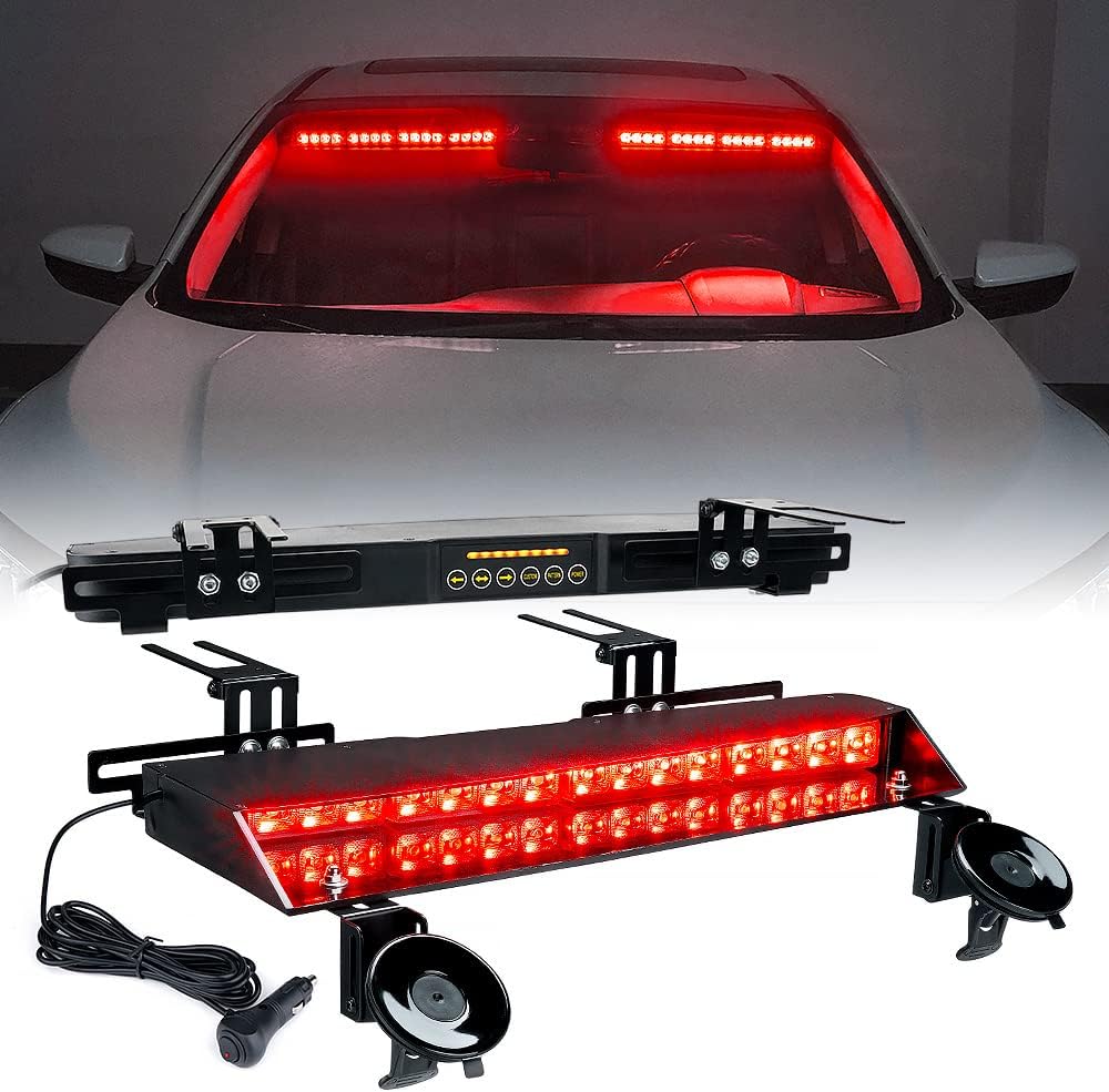 LED Strobe Light Bar Windshield White Red B4245