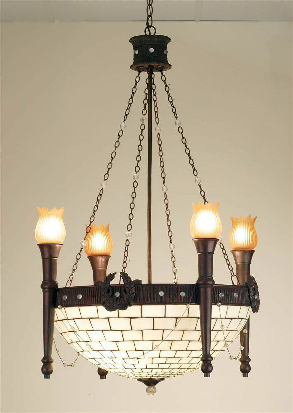 Tiffany Glass 8 Light Chandelier K2490