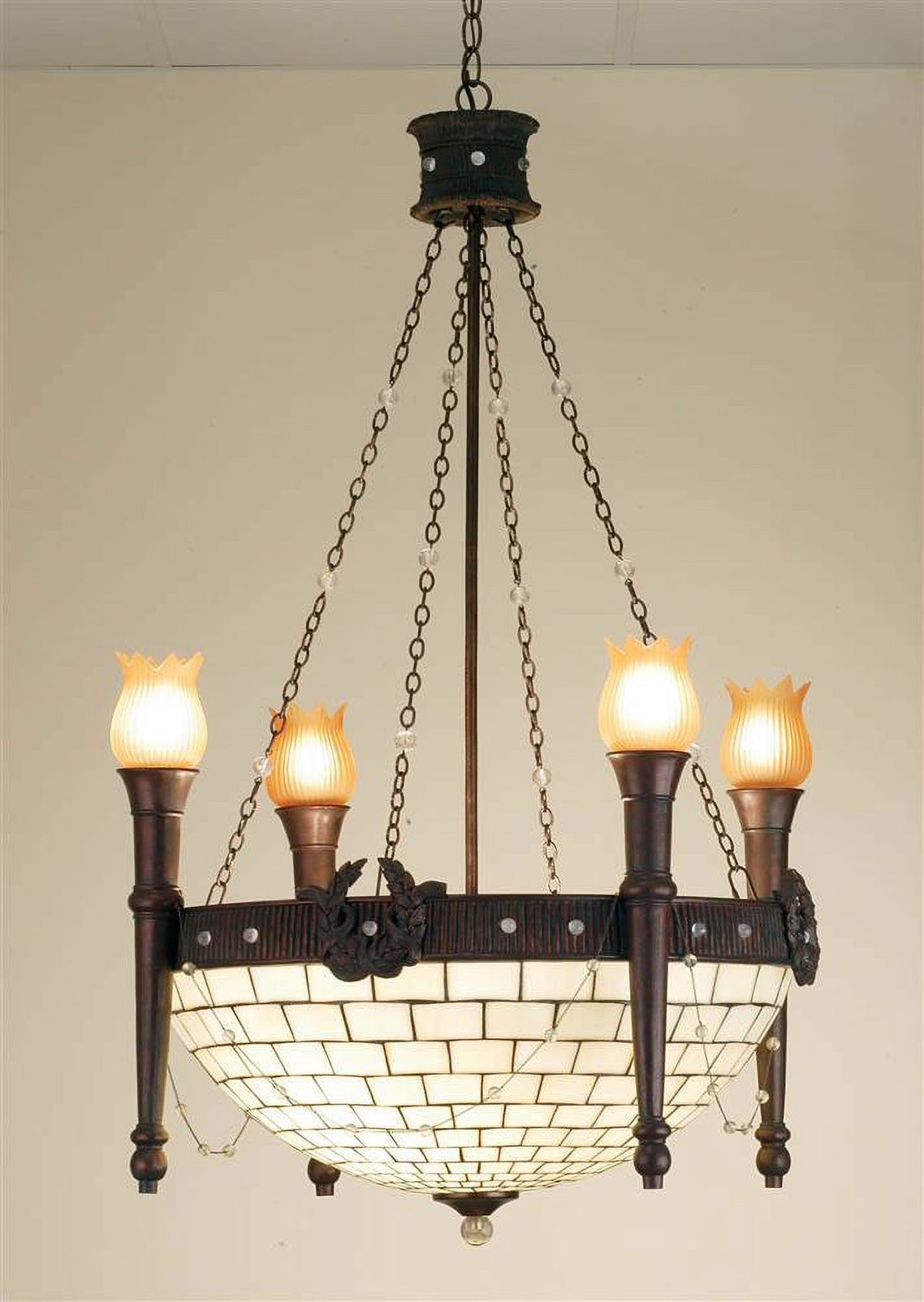 Tiffany Glass 8 Light Chandelier K2490