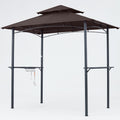 Brown Outdoor BBQ Grill Gazebo with LED Light X2790