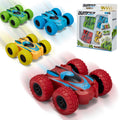 Friction Powered Car Toys, Push and Go Toy Cars for Toddlers, Double-sided Stunt Flip Inertia Car, Pull Back Cars Set K2897