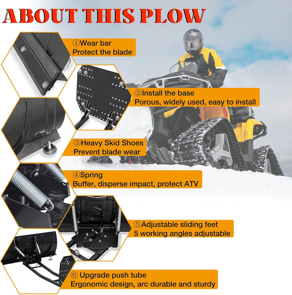 Universal Steel Snow Plow Kit for Pickup Trucks UTV ATV 50 Inch R732598