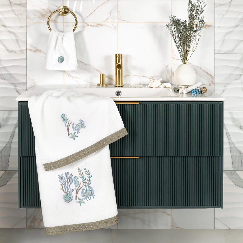 Turkish Cotton 3 Piece Embellished Towel Set O960352