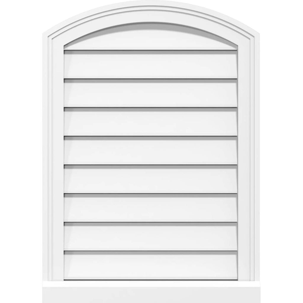 Arch Top Surface Mount PVC Gable Vent with Brickmould E7005