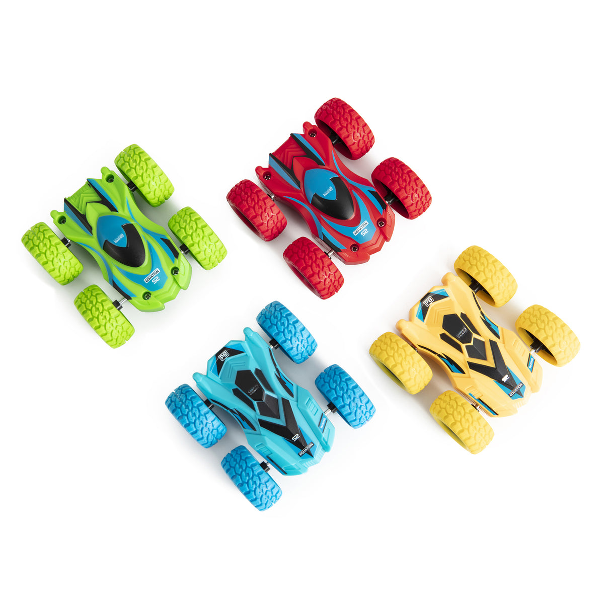Friction Powered Car Toys, Push and Go Toy Cars for Toddlers, Double-sided Stunt Flip Inertia Car, Pull Back Cars Set K2897