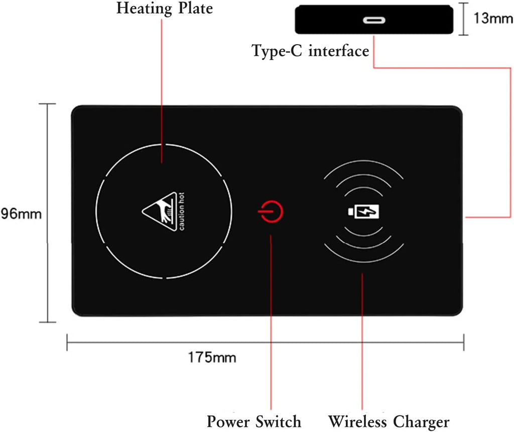 Coffee Mug Warmer 2 in 1 Wireless Charger B8737