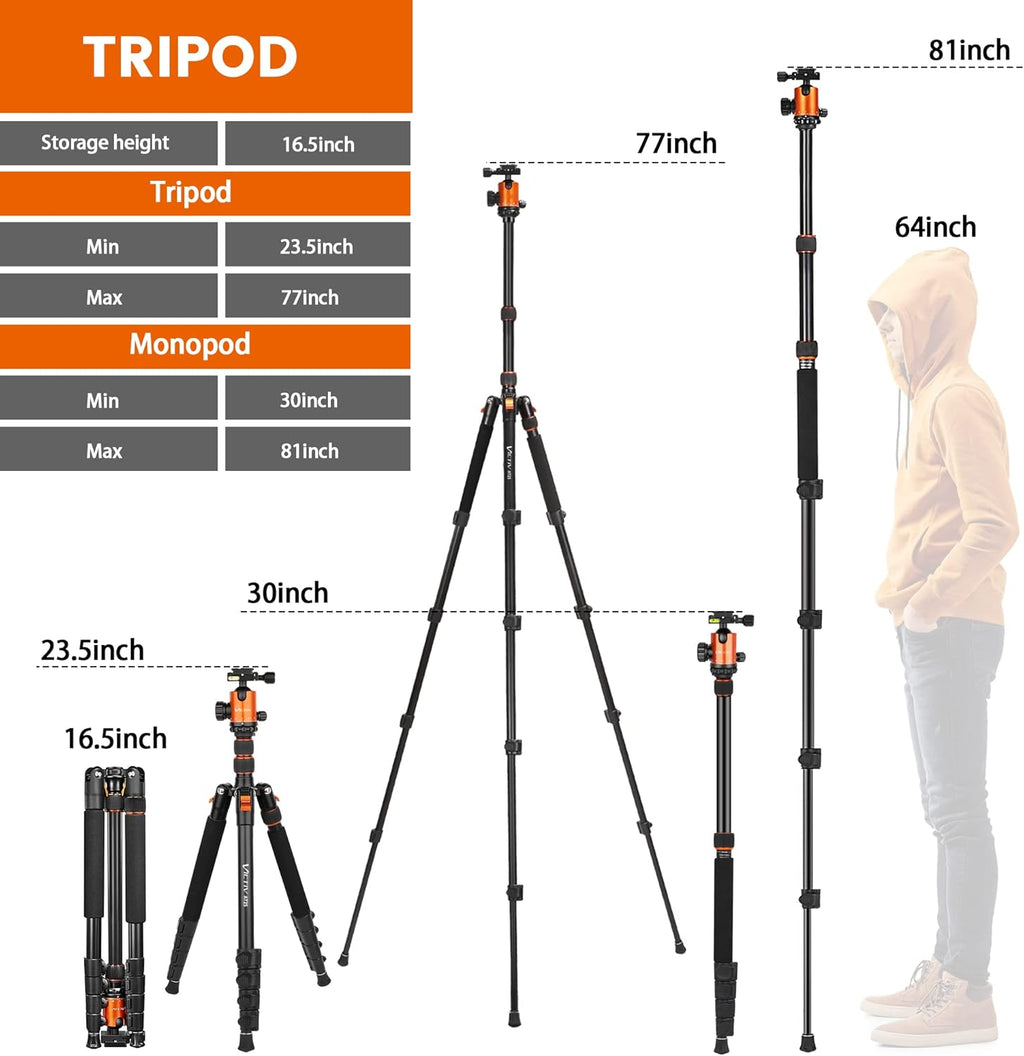 82 inches Aluminum Tripod with 360 Degree Ball Head, Pack of 2 X884