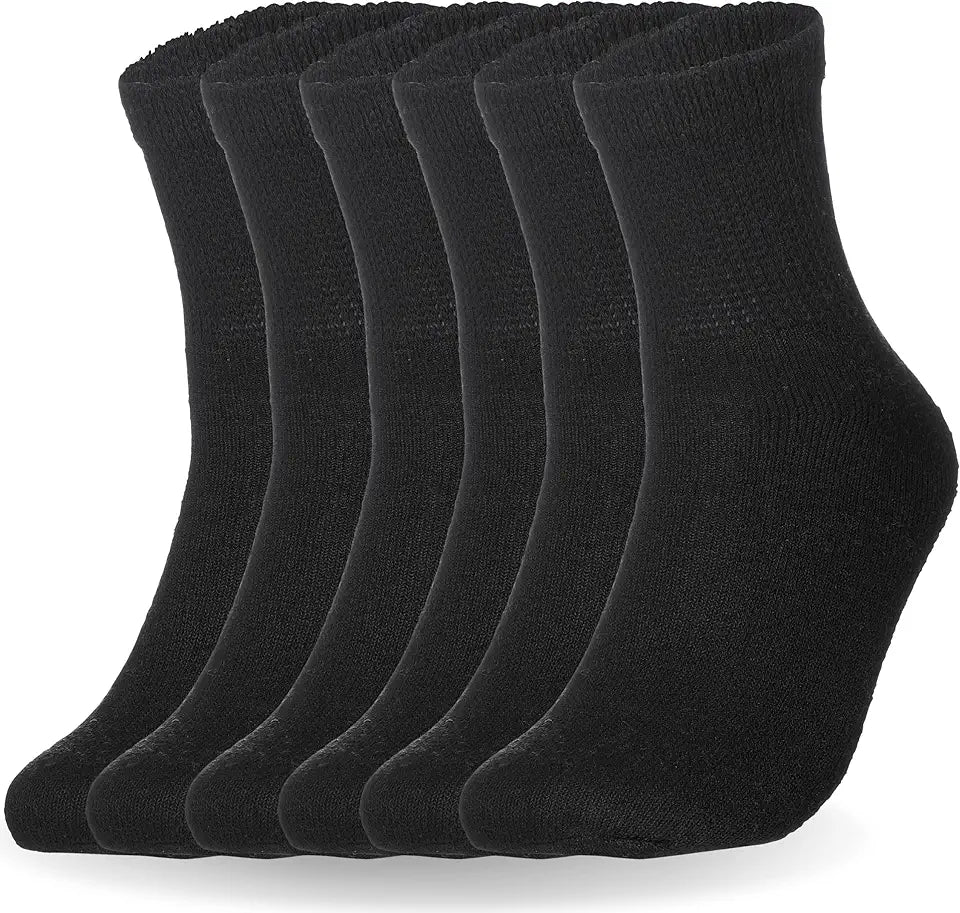 Extra Wide Top Ankle Diabetic Socks, 6 Pairs, Non-Binding P667817