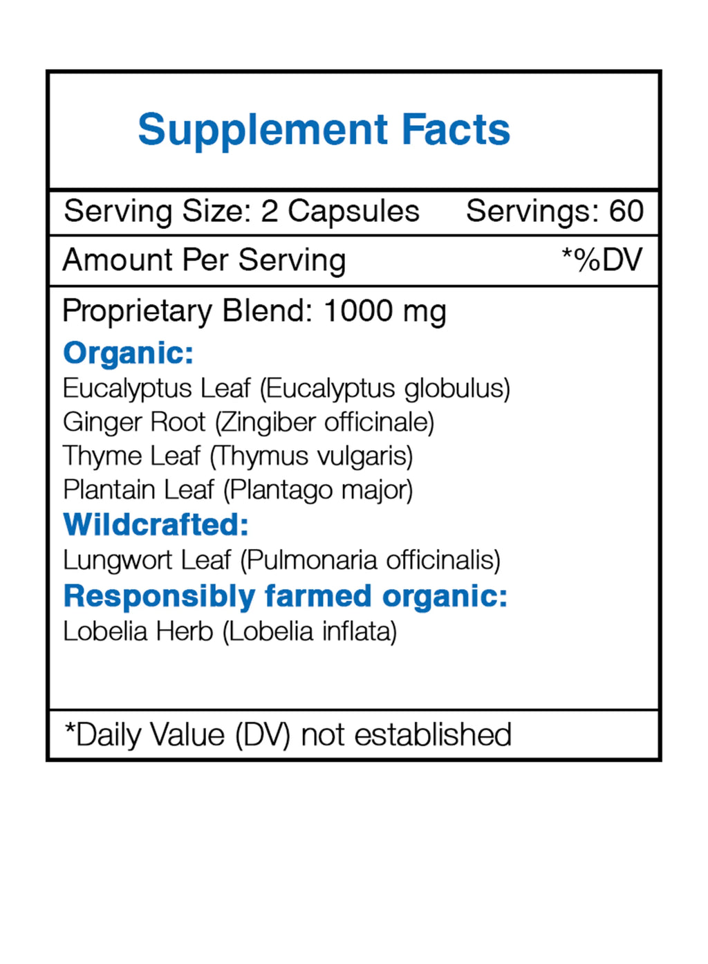 120 Capsules 500 mg Respiratory Health Formula L395016