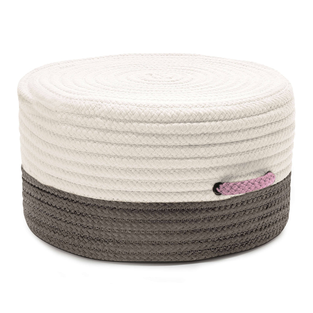 Gray & Pink Pouf F8229