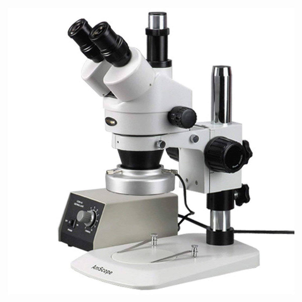 Trinocular Stereo Zoom Microscope, 7X-90X Magnification, 0.7x-4.5x Zoom Object L528