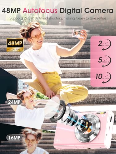 4K 48MP Compact Point and Shoot Digital Camera with 32GB Card G902407
