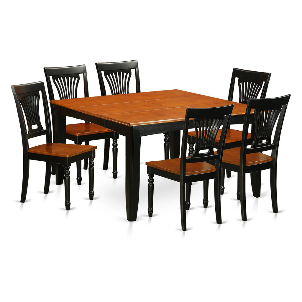 Black Cherry 7 Piece Square Wood Dining Table and Chairs Set C81758