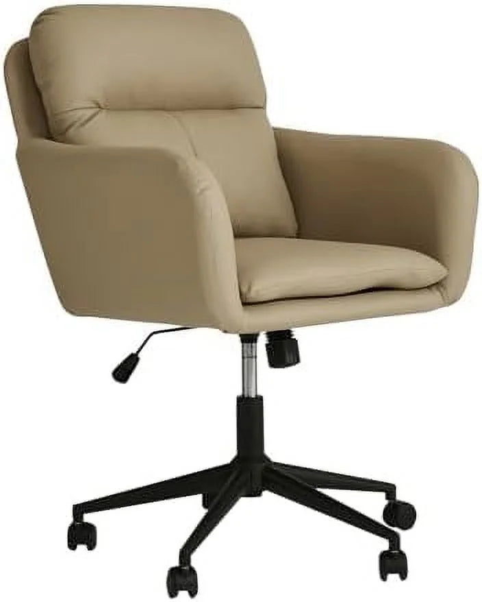 Light Grey PU Leather Office Chair with Pillow U349615