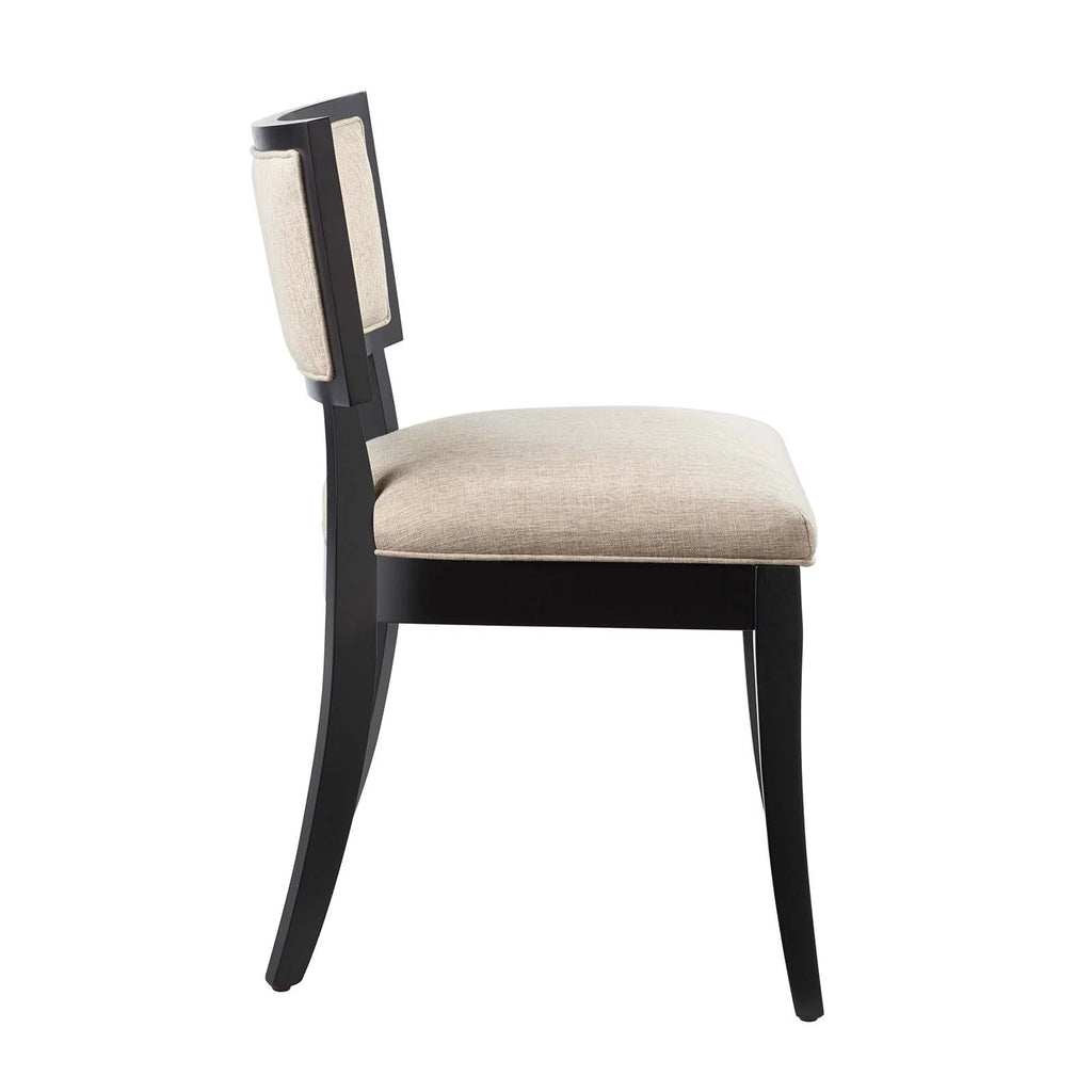 Beige Upholstered Fabric Dining Chairs Set of 2 V96218