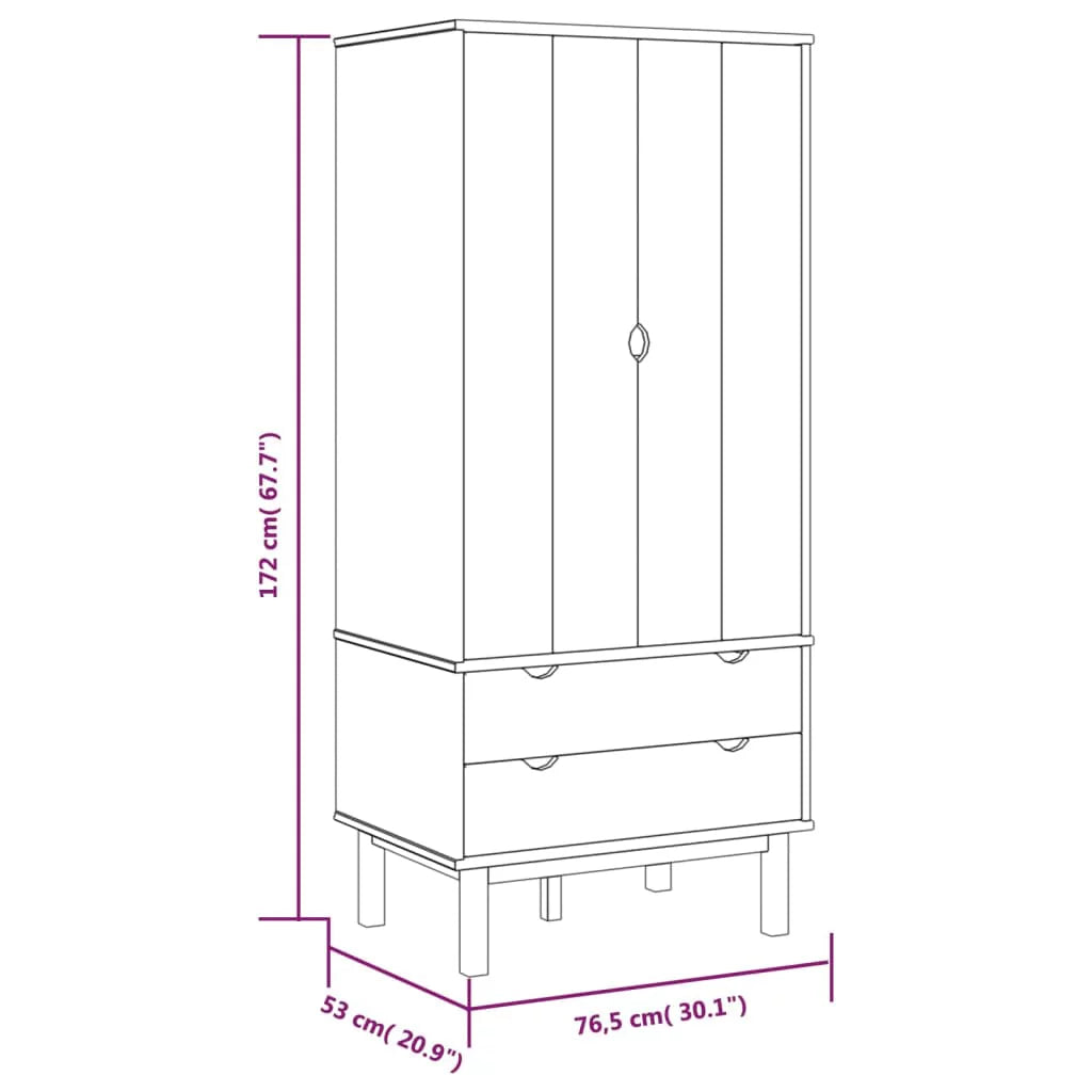 Solid Wood Pine Wardrobe U337