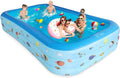 Inflatable Pool, Thickened Kiddie Pool, BPA-Free, 6.9 x 5 x 1.8 ft, Blue Q9938