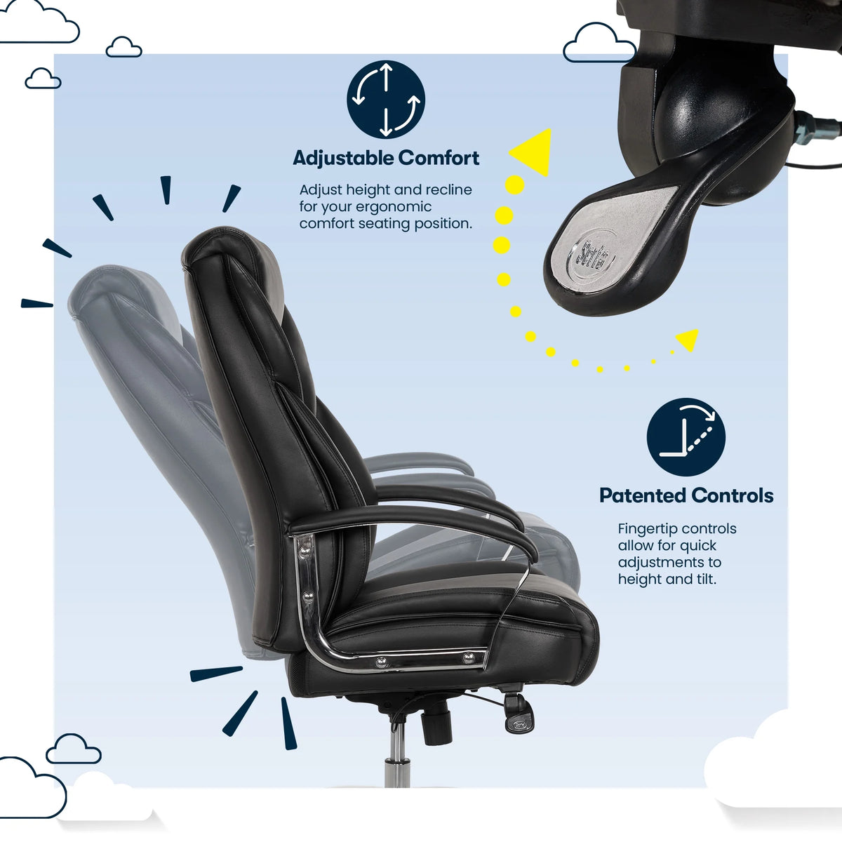 Black Bonded Leather Big & Tall Office Chair O86911