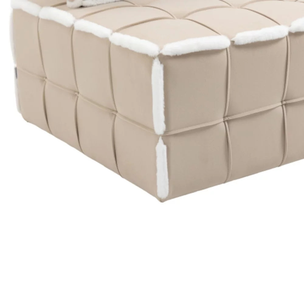 Beige Upholstered Armless Accent Sofa Chair C762