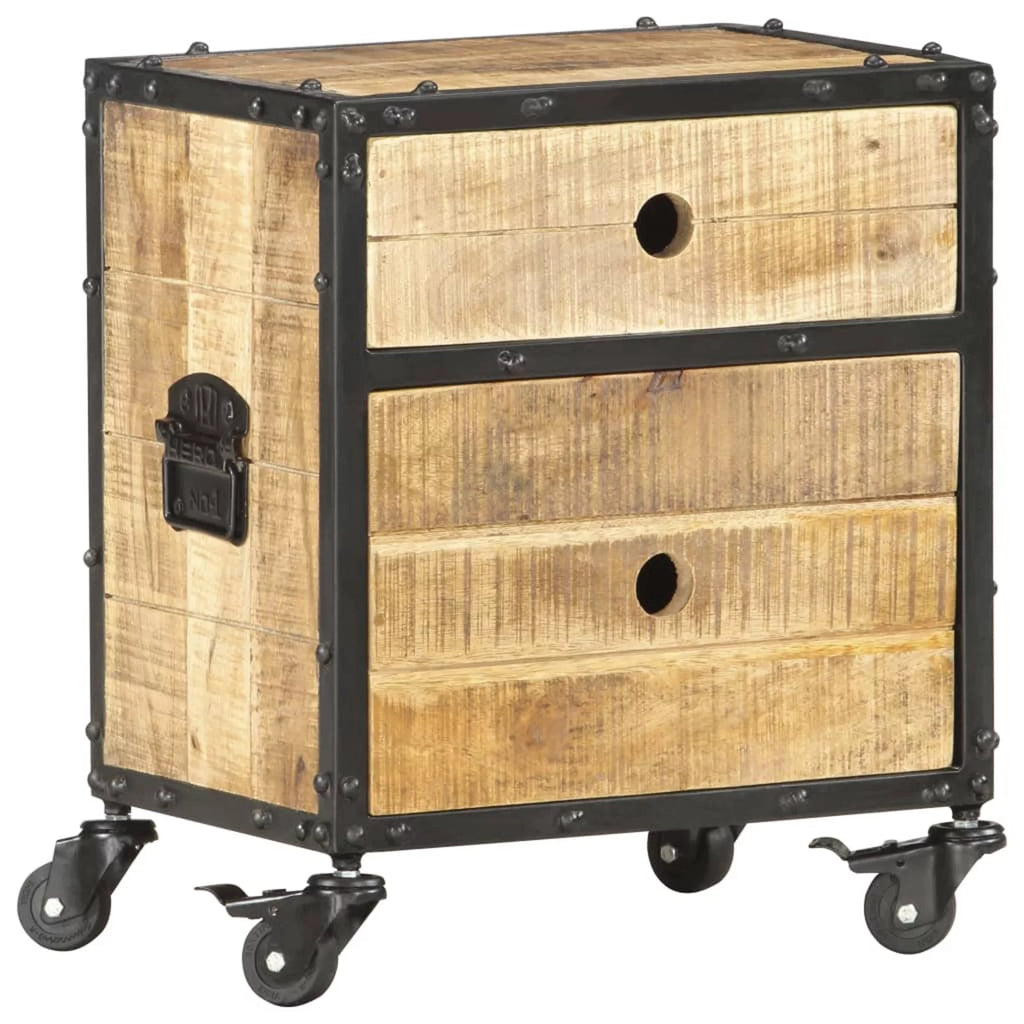 Rough Mango Wood Bedside Cabinet U770