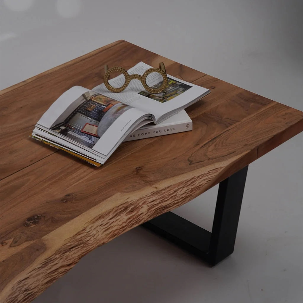 Acacia Wood & Iron Coffee Table X528778