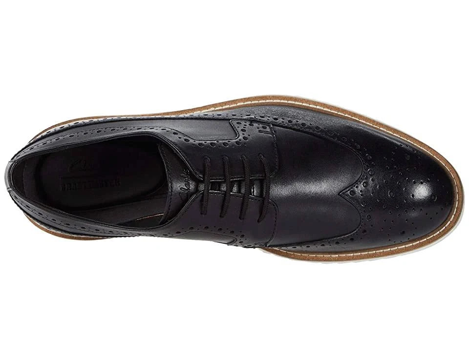 Black Leather Men's Shoes Y605