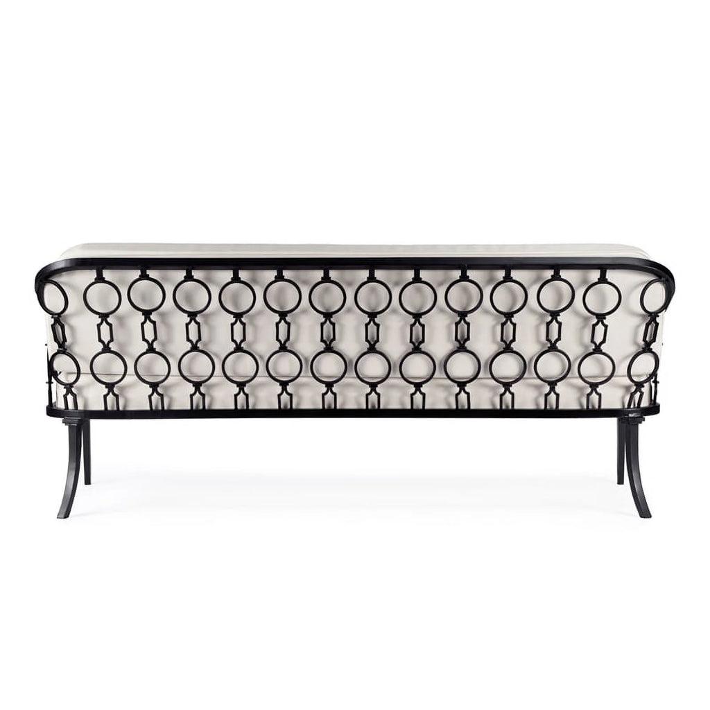 Black Iron Upholstered Outdoor Sofa H684513
